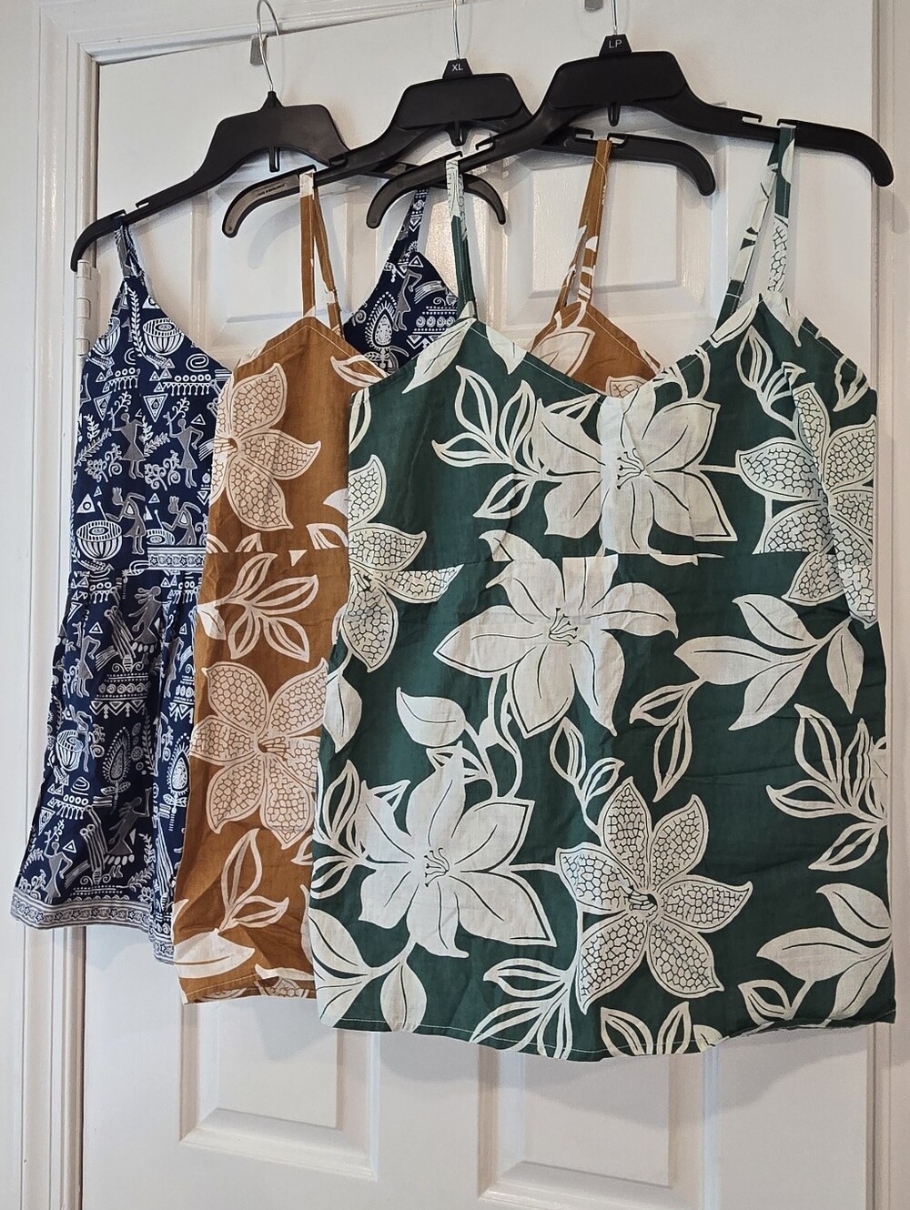 Bundle Of 3 Cotton Camisole Tops  Adjustable Straps Summer Vacay  Beach